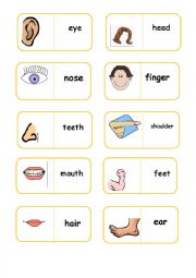 English Worksheet: parts of body domino