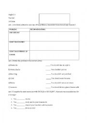 English Worksheet: Should 