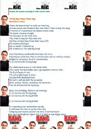 English Worksheet: The Big Bang Theory song