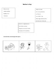 English Worksheet: Mothers day poems