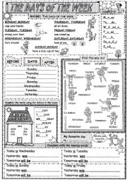 English Worksheet: THE DAYS OF THE WEEK