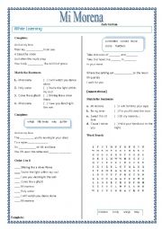 English worksheet: Mi Morena