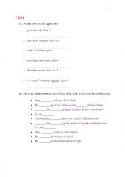 English Worksheet: Present Simple
