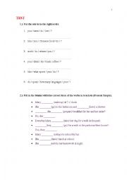 English worksheet: Present Simple