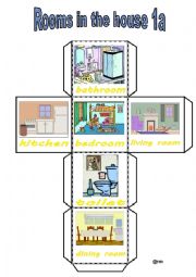 English Worksheet: Rooms in the house 1A
