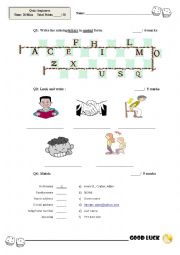 English Worksheet: Simple Quiz 