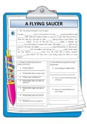 English Worksheet: A FLYING SAUCER