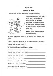 English Worksheet: Reading Comprehension. Present Simple