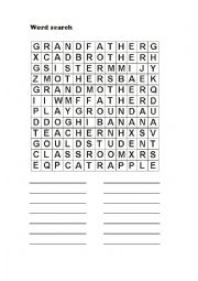 English Worksheet: wordsearch - relationships