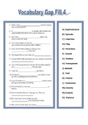 Vacab List 4 Gap Fill