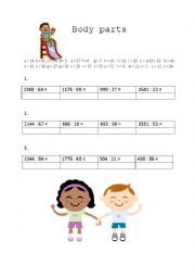 English Worksheet: Body parts