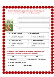 English Worksheet: Johnny Appleseed