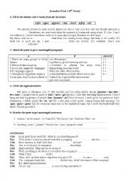 English Worksheet: 9 Form Remedial work 3