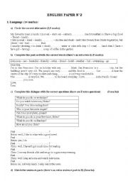 English Worksheet: English test