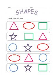 English Worksheet: SHAPES