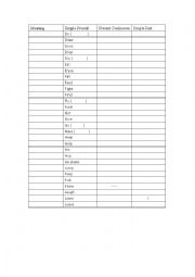 English Worksheet: Tense