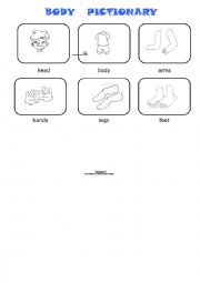 English worksheet: body pictionary