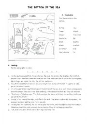 English Worksheet: The Bottom of the Sea