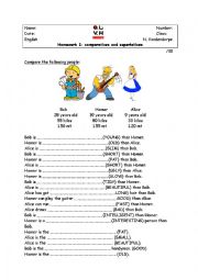 English Worksheet: Comparatives and superlatives