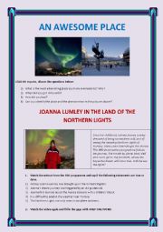 English Worksheet: TRAVEL: The Land of the Northern Lights