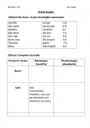 English Worksheet: transport