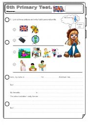 English Worksheet: Test personal information