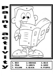 English Worksheet: Color Activity