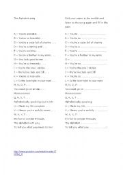 English Worksheet: The Alphabet Song