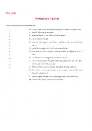 English worksheet: Print Media