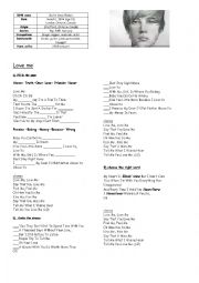 English Worksheet: Songs for kids