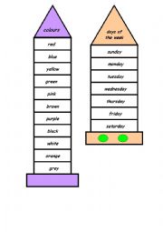 English Worksheet: colours and days of the week bookmarks