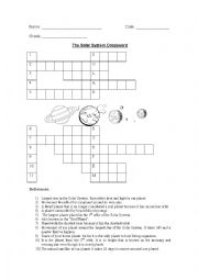 English Worksheet: The Solar System Crossword