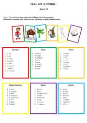 English Worksheet: Tell me a story - Speaking cards
