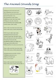 English Worksheet: The animals song