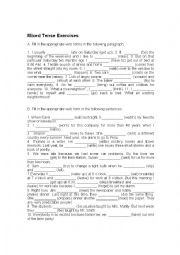 English Worksheet: mixed tenses