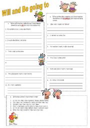 English Worksheet: Will versus Be going to