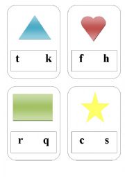 English worksheet: Shapes - choose the right letter