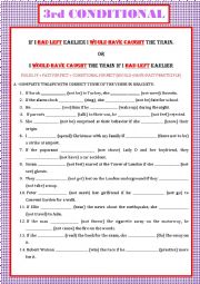 English Worksheet: 3rd CONDITIONAL - RULES AND EXERCISES