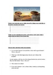 English Worksheet: The Bucket List a movie-based worksheet