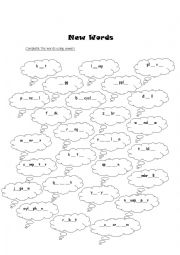 English Worksheet: New Words