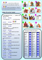 English Worksheet: MUCH AND MANY