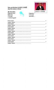 English worksheet: INTERVIEW DADDY YANKEE / FAMOUS PEOPLE