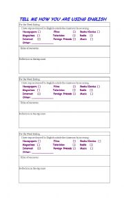 English Worksheet: Tell me how you use English outside the classroom