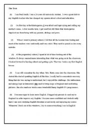 English Worksheet: Reading about school