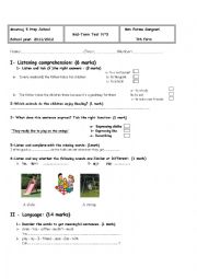 English Worksheet: Mid-Term Test N3