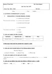 English Worksheet: Mid-Term Test N3