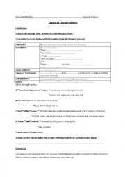 English Worksheet: Social problems