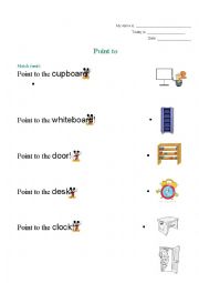 English worksheet: point to