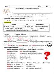 English Worksheet: Present simple tense