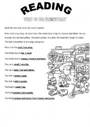 English Worksheet: verb To Be: READING